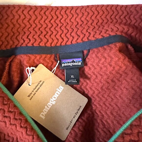NWT Patagonia Men's XL R1 Air Zip Neck Fleece Pullover Mangrove Red Lightweight - Picture 13 of 13